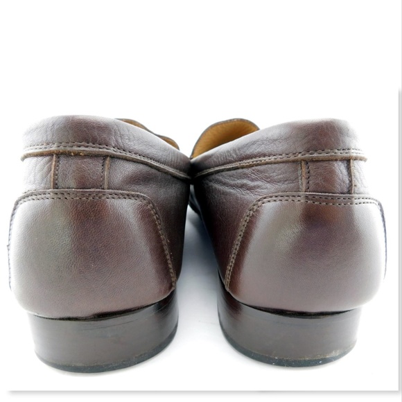 TARYN ROSE Brown Leather Slip On Penny Loafer Flats 42.5 main image 5